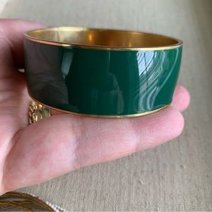 JCREW green enamel bangle bracelet